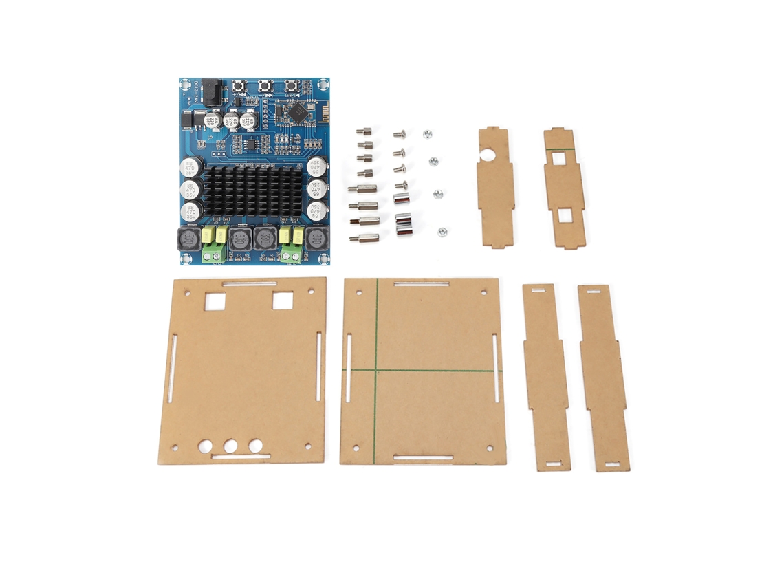 Placa de Amplificador Digital Tpa3116d2 Bluetooth 4.0 de 2 Canais 120w+120w com Estojo de Acrílico