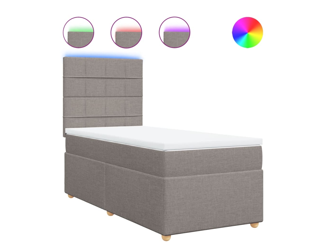 Box Spring Bed, Box Spring Beds Vidaxl Cinzento-acastanhado Tecido (90 X 190 Cm)