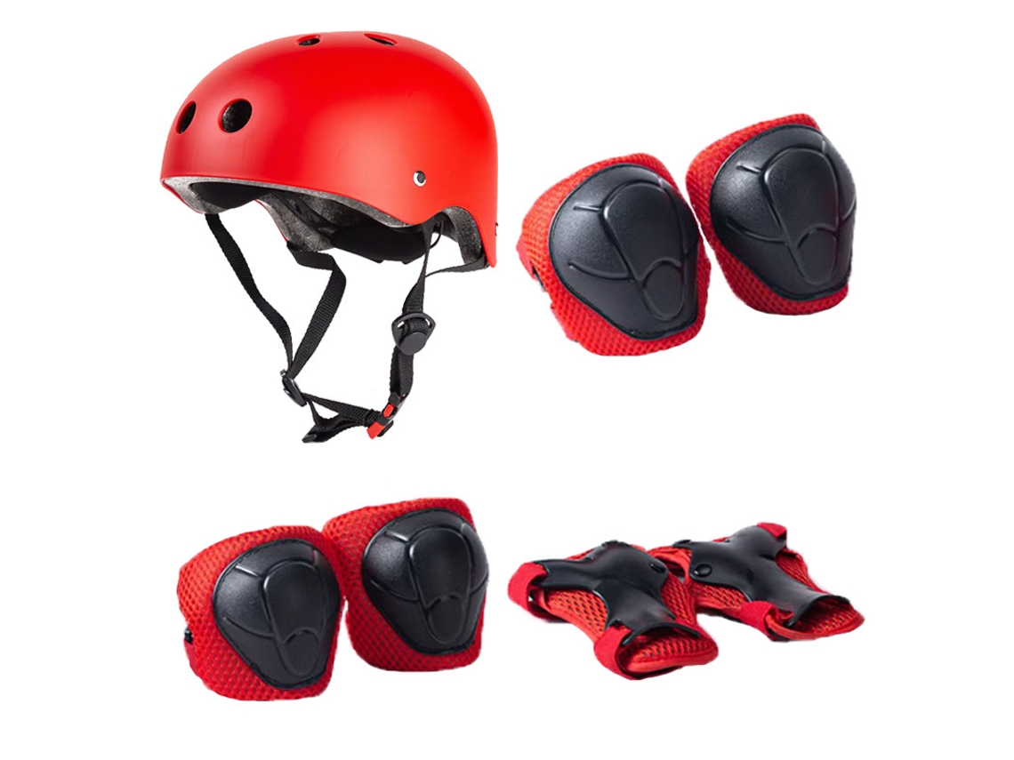 Kit Proteção de Crianças Capacete 7 em 1 ,tamanho:m Vermelho XIAOMOYU