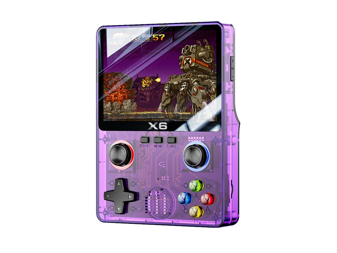 Consola De Jogos Portátil X6 Com Ecrã Oca Ips De 3,5 Polegadas (640*480) E Bateria De 2000mah. Sistema De Código Aberto. Hexinyigjly