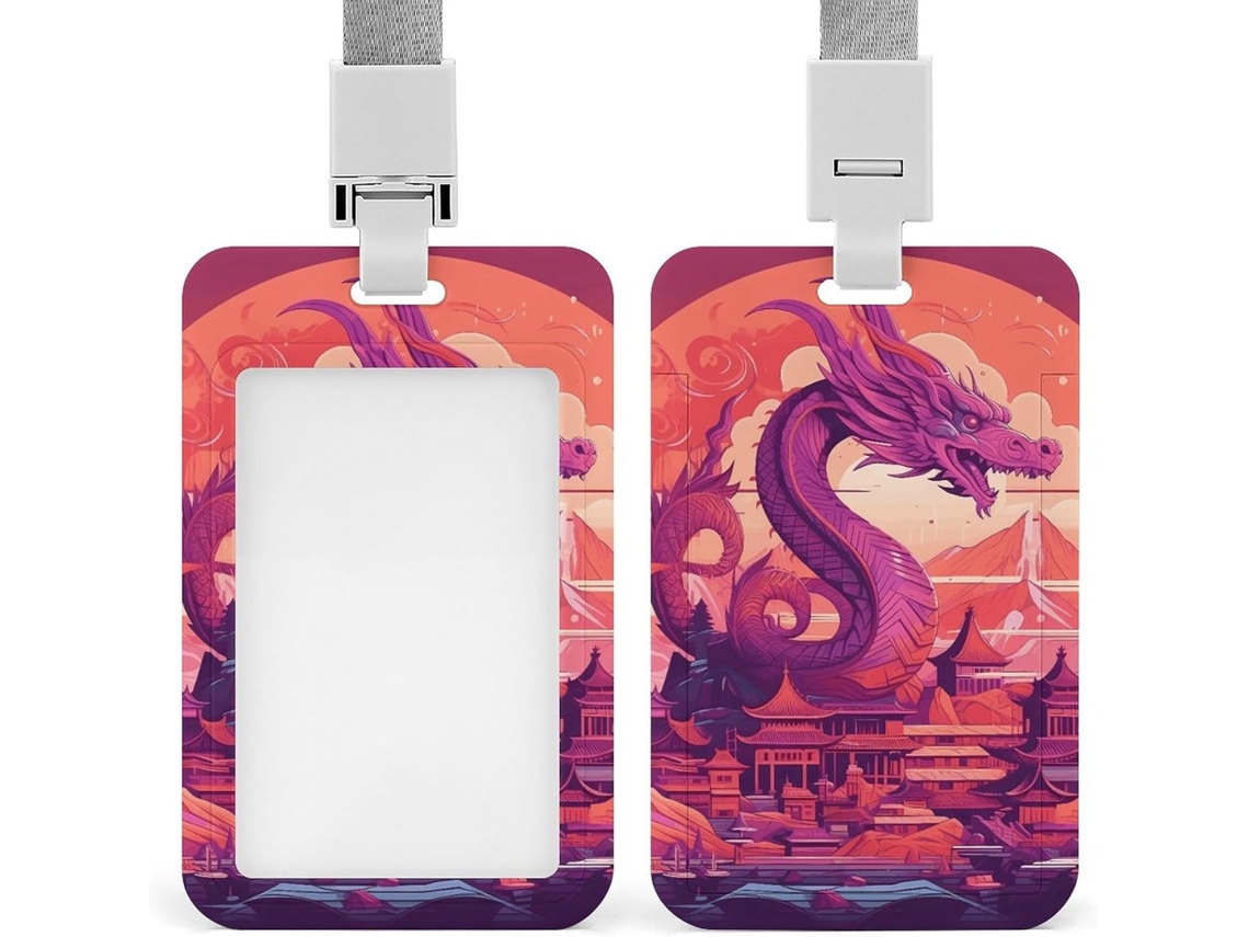 Porta Crachá Com Design De Dragão Chinês, Personalizável, À Prova D Água, Protetor De Crachá, Ideal Funcionários De