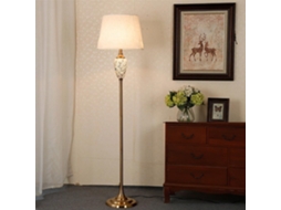Luminária De Chão Vintage Mengjay, Com Cúpula De Tecido, Ideal Para Quarto, Com Interruptor De Pé, Estrutura Metálica E