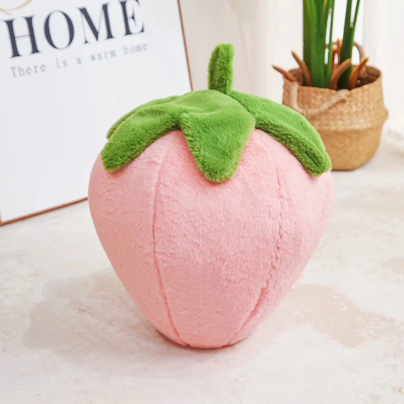 Almofada de Pelúcia em Formato de Morango MDUG (rosa, 35 Cm)
