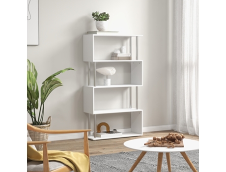 Estante De 4 Prateleiras Design Moderno Em Madeira E Metal, Prateleira ...