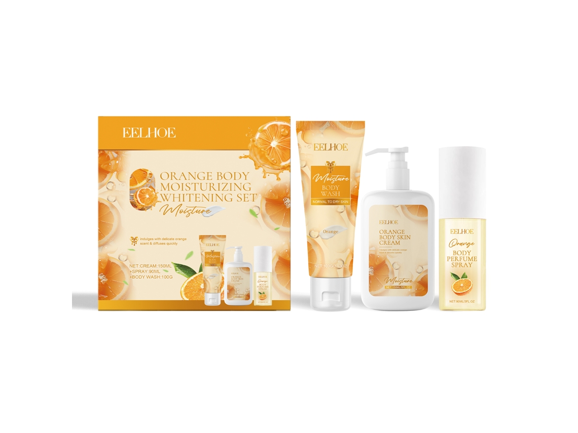 Kit Clareador e Hidratante de Laranja para Corpo com Pele Mais Uniforme e Hidratada LAXISCREED