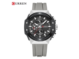 Relógio Masculino Esportivo Multifuncional com Pulseira de Silicone, Seis Ponteiros, Calendário e À Prova D'água. MDUG (cinza)