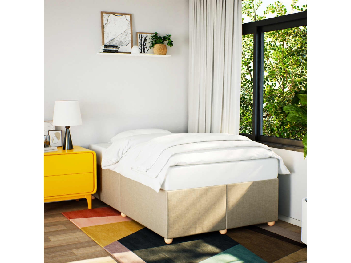 Vidaxl Estrutura De Cama Sem Colchão 120x190 Cm Tecido Creme