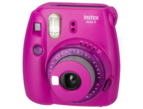 Kit Máquina Fotográfica Instantânea FUJIFILM Instax Mini 9 Clear (Roxo - Obturação: 1/60 s - 2x Pilhas AA - 62x46mm)