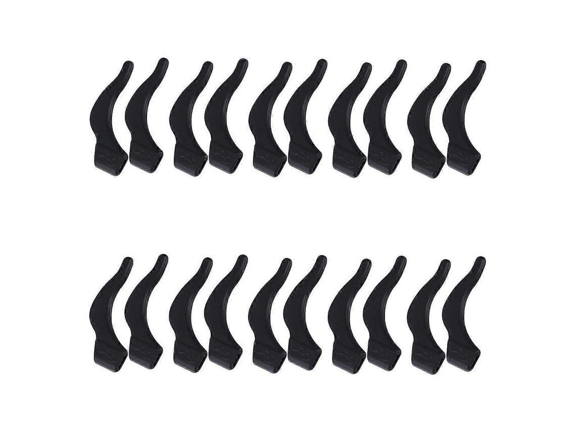 10 Pares de Gafas Silicone Antideslizantes Gancho para La Oreja Pierna Gafa S Sol GOKOCO (negro)