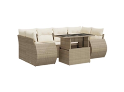 Garden Sofa Set, Garden Sofa Sets Vidaxl Bege Rattan / Vime (n/a)