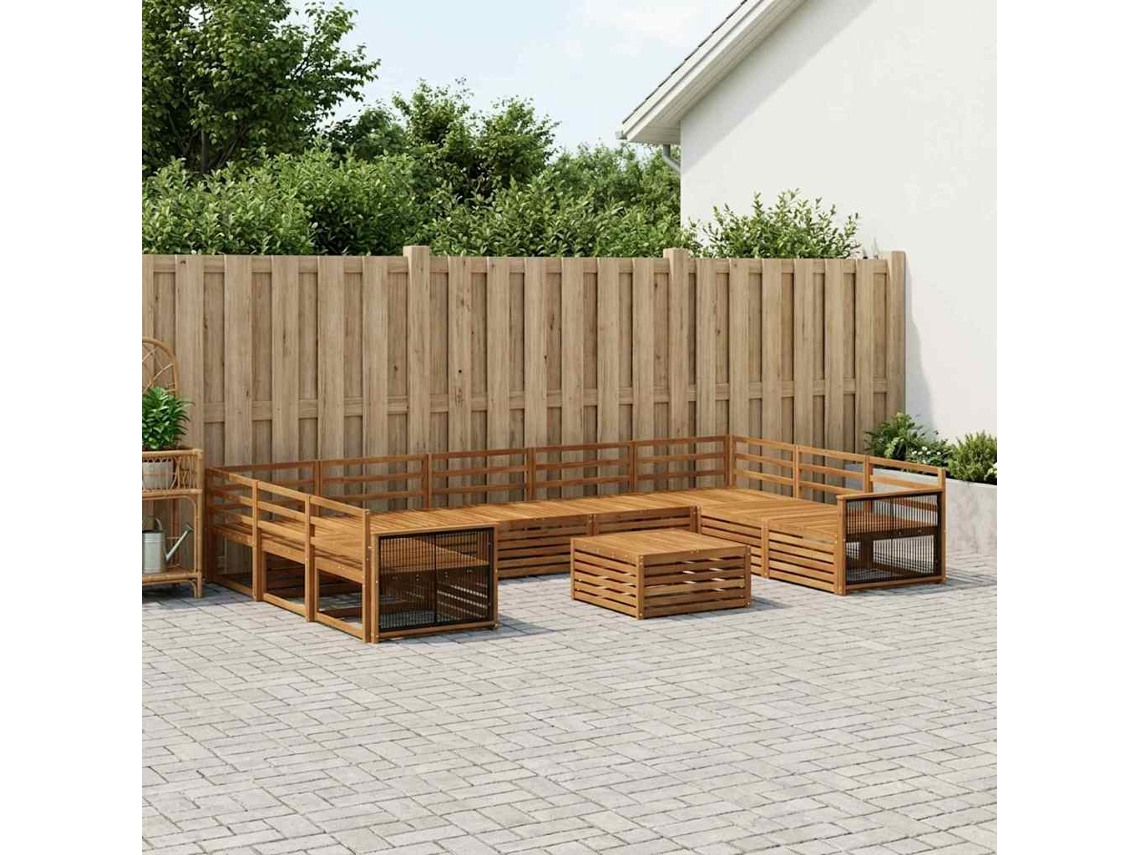 Vidaxl Conjunto De Sofás Para Exterior 10 Unid. Natural