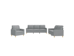 Sofa Set, Sofa Sets Vidaxl Cinzeto Tecido (n/a)