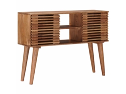 Vidaxl Mesa De Canto Artesanal Marrom Teak 100 X 30 X 75 Cm