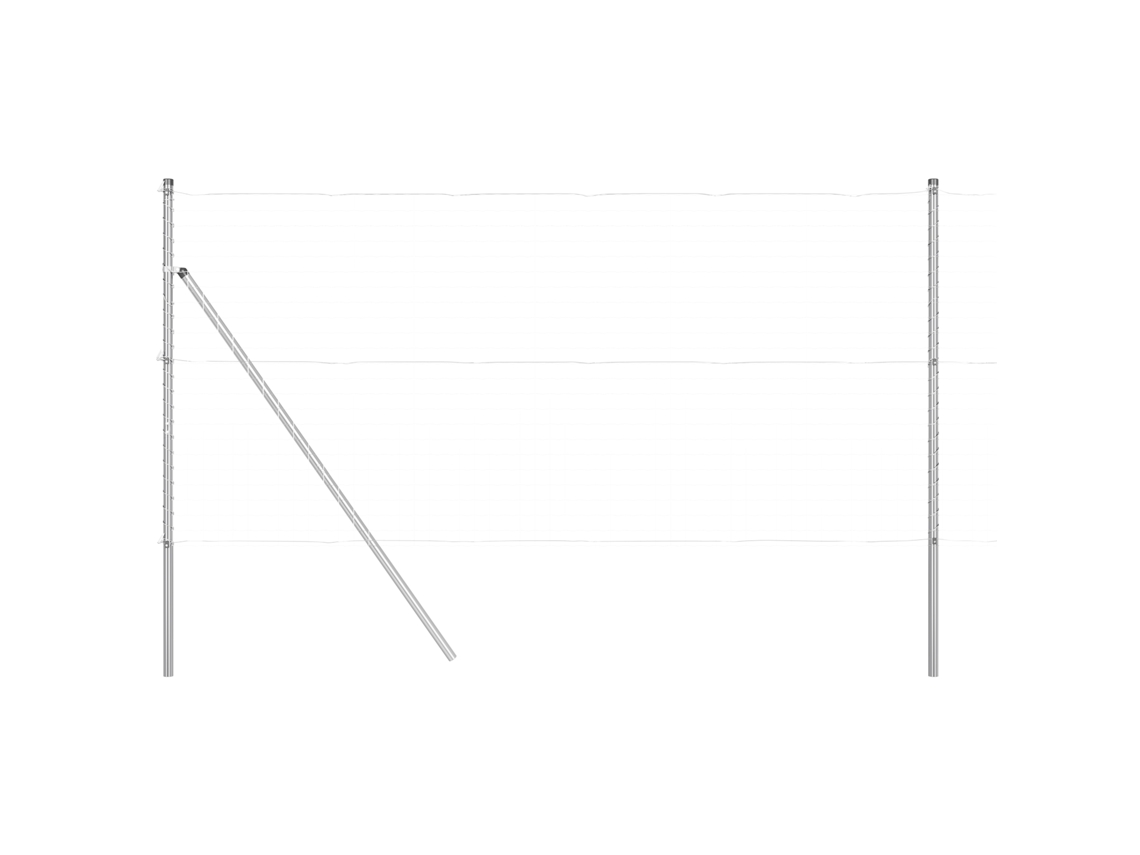 Conjunto 52 Poste De Cerca Vidaxl Prateado Aço (170 Cm)