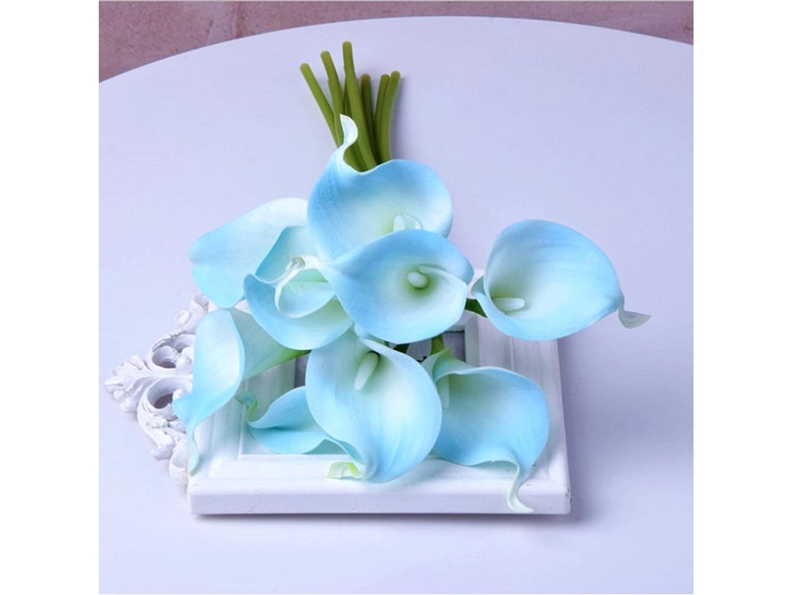 2026-10 Flores De Ferradura Artificial, 15 Polegadas, Material Pu Macio, Para Decoração De Cozinha E Casamento (azul)