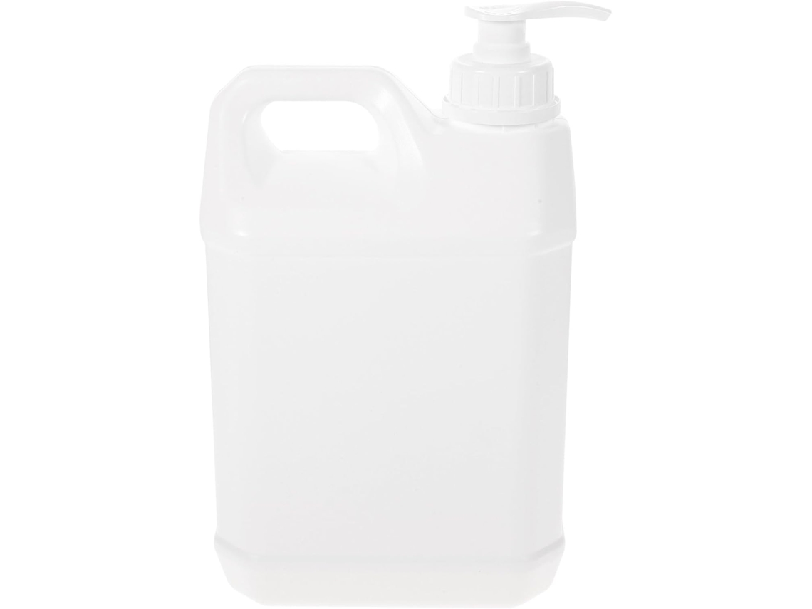 Dispensador De Sabonete Líquido De 2,5 Litros Em Hdpe Branco Com Anel Antifurto
