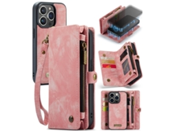 Capa Carteira Retrô Para Iphone 15 Pro, Rosa