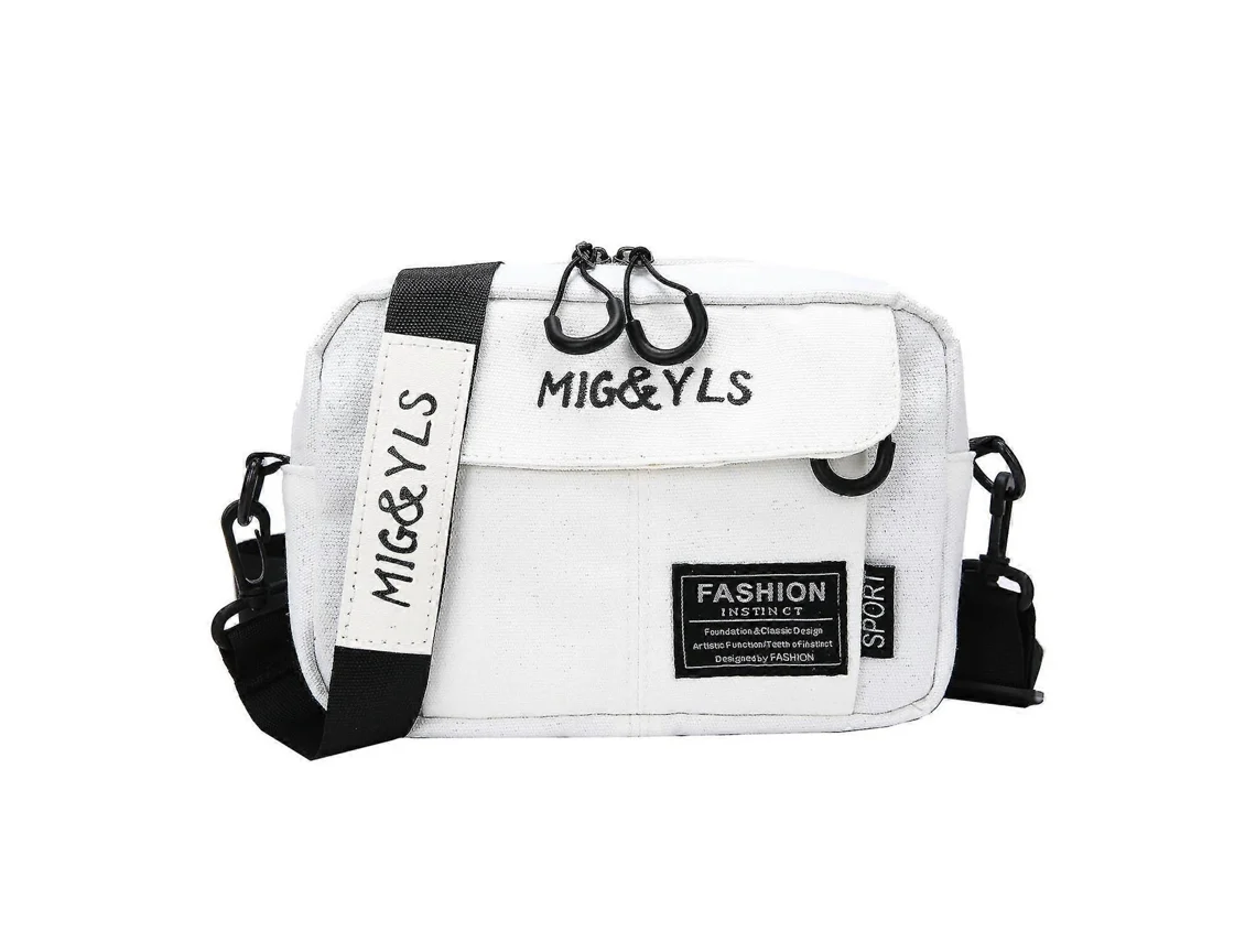 Bolsa De Lona Mensageiro Antifurto, Bolsa De Lona Para Mulheres, Bolsa Transversal, Branca, Grande