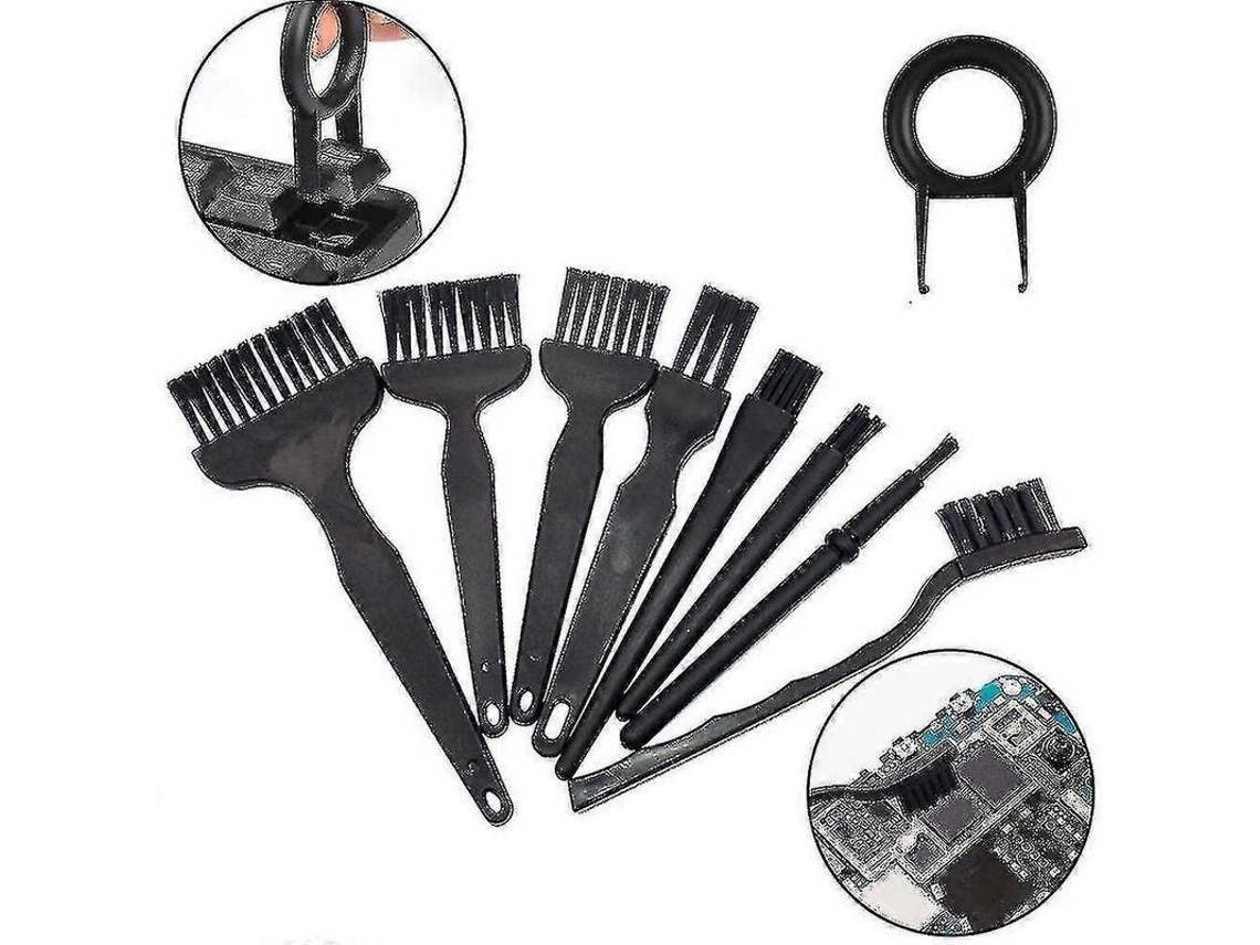 Conjunto De Pincéis Antiestáticos Com 9 Peças Para Limpeza De Eletrônicos, Teclados E Dispositivos