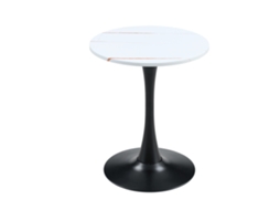 Mesa Lateral Redonda, 60 cm, MDF, Tampo Termoformado, Branco, PAPRIKA