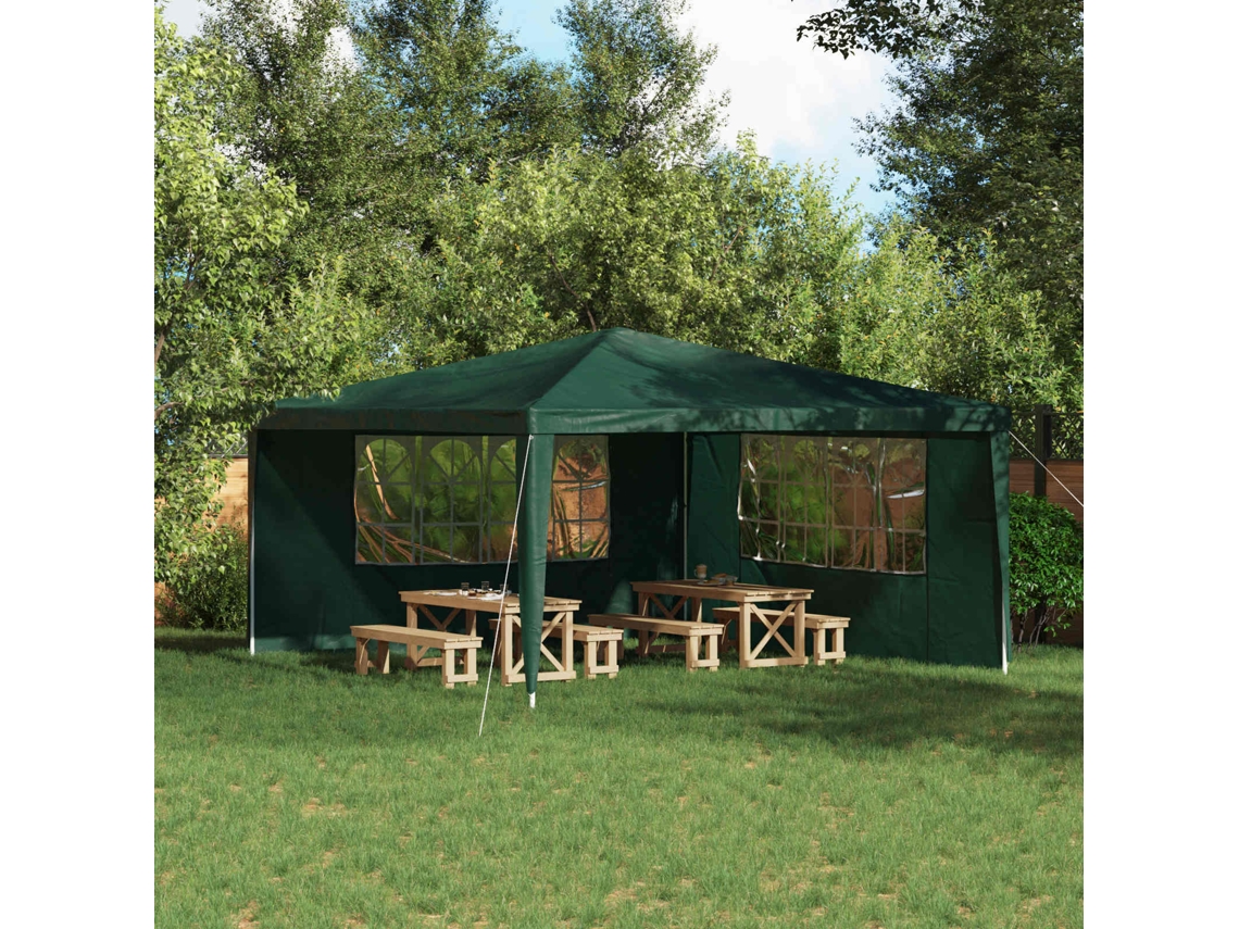 Vidaxl Lateral De Tenda Para Festa 2 Unid. 400 X 195 Cm Verde Pe E Aço