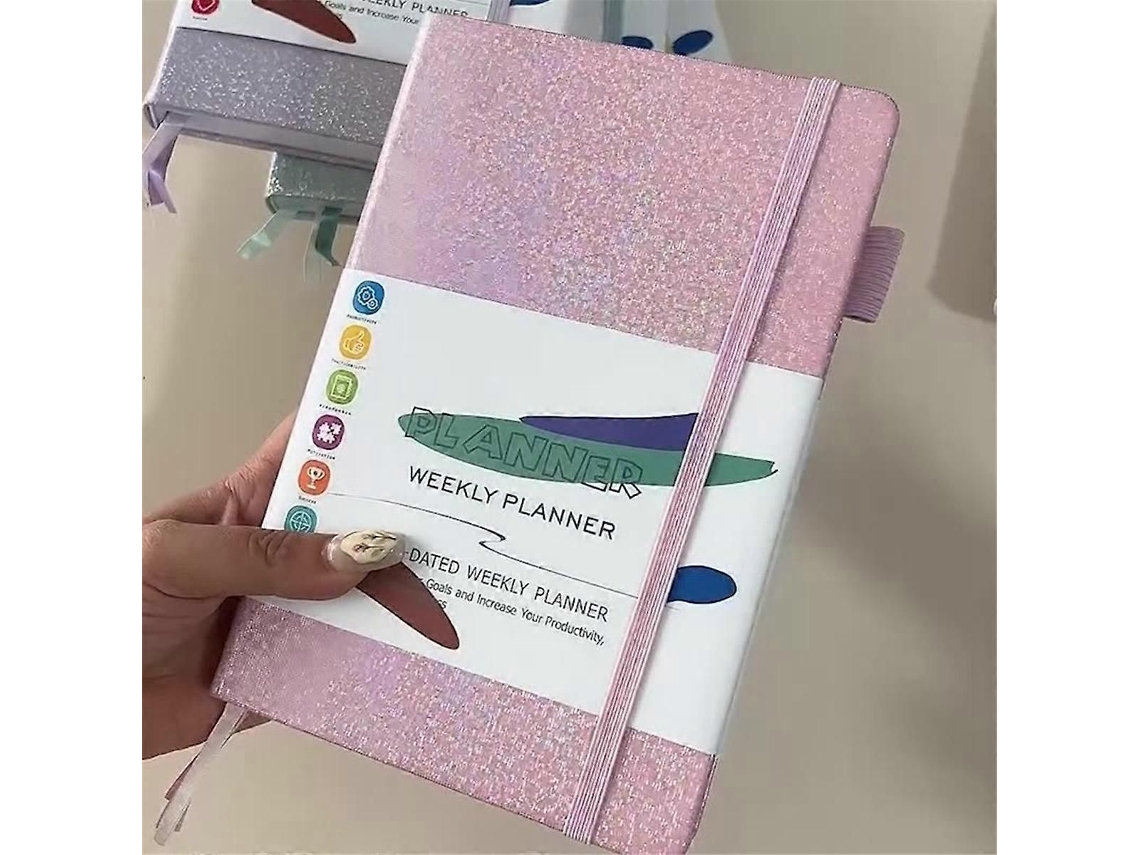 Caderno A5 Com Elástico E Adesivos De Diário