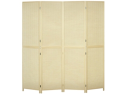 Biombo Dobrável 4 Folhas para Interior.divisória em Bambu Rattan.180x1,6x180 Cm BTFORUS