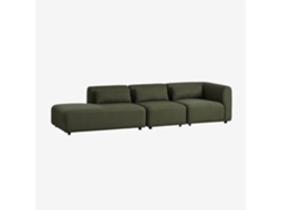Sklum Sofá Modular De Canto Em 3 Peças Com Chaise Longue À Esquerda Fogler Poliéster                       Chenille Verde Sálvia