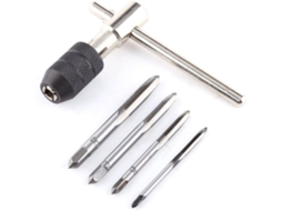 Cabo Para Macho De Roscar Manual Com 4 Machos Retos M3, M4, M5 E M6 Mandril De Aço Ajustável Resistente Para Operação