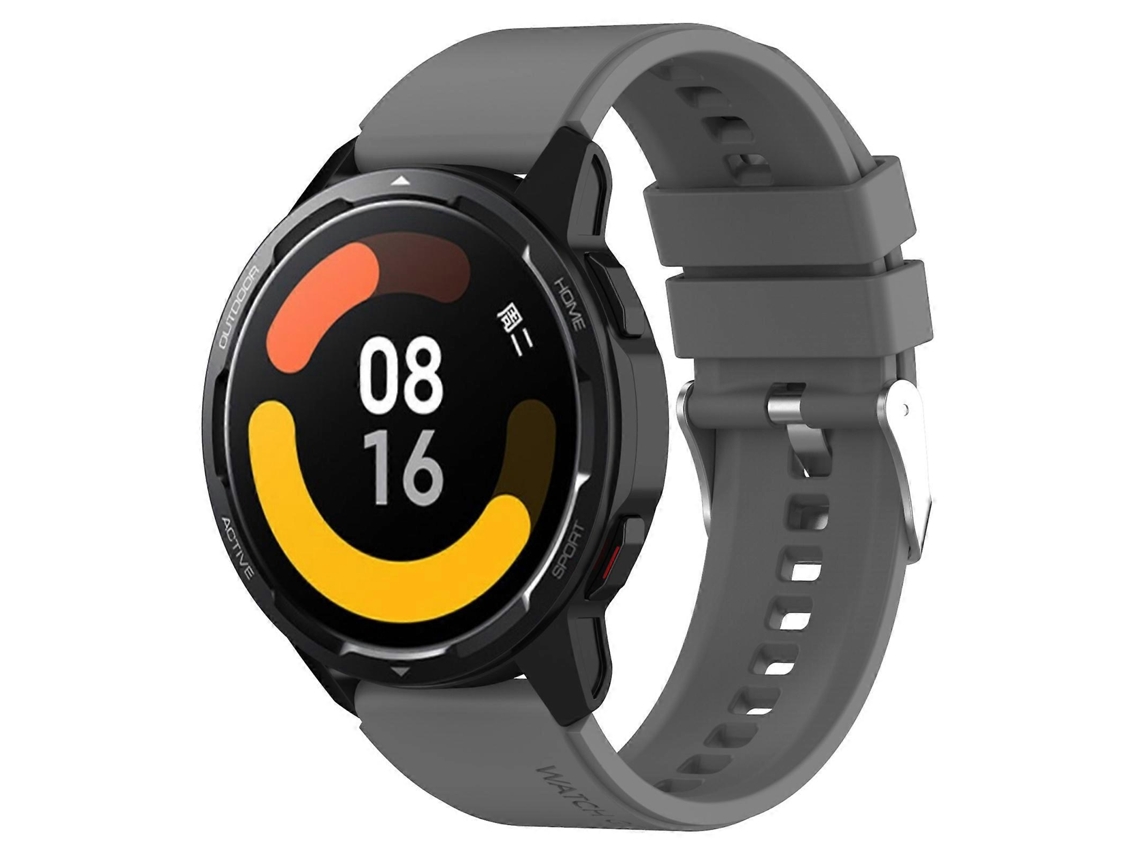 Pulseira De Silicone Com Ponta Saliente E Fivela Prateada Para Samsung Galaxy Watch Active 40mm 20mm