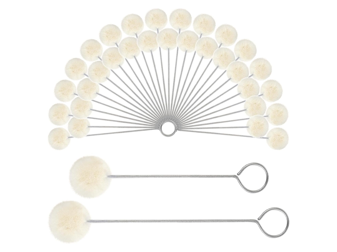 Prasacco Conjunto de 30 Pincéis de Lã com Cabo de Metal, Tinta para Couro, Ferramenta para Tingimento, Colagem e Artesanato Diy Yjd AQUAFORGE