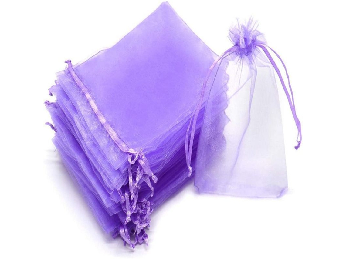 2026 100 Bolsas de Proteção para Frutas e Verduras Anti aves e Pragas Malha Reutilizável Jardineiro Morado 7x9 Cm