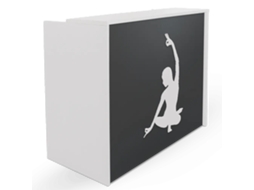 Balcão de recepção compacto para Yoga Center 140 cm. Cinza Grafite. OFILIKE