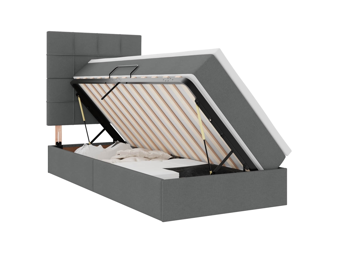 SYFAX™ Cama de Armazenamento Led com Colchão Cinzento escuro