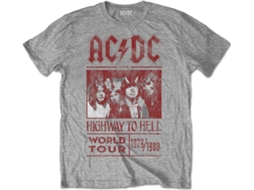 T-Shirt AC/DC Highway to Hell World Tour 1979/1980 Special Edition Cinzenta L