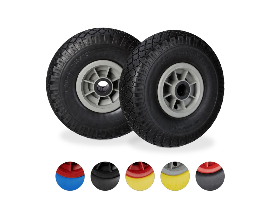Conjunto Com 2 Rodas De Borracha Pu Para Carrinho De Mão