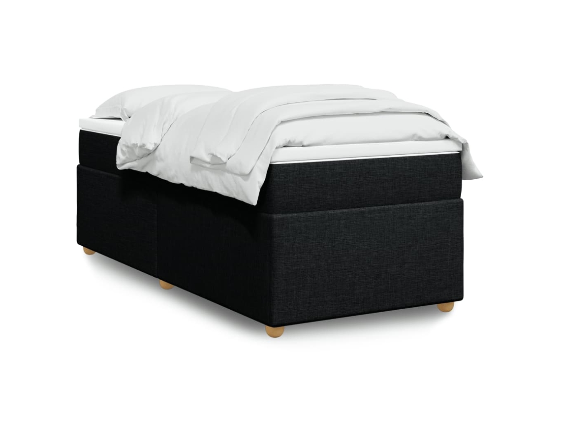 Vidaxl Cama com Molas/colchão 80x200 Cm Tecido Preto