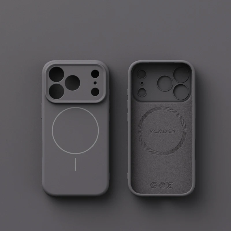 Capa De Celular Em Silicone Líquido (cinza Escuro Para Iphone 11) Com Função Magnética.