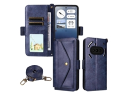 Capa Transversal Para Celular Em Couro Bovino Com Vários Compartimentos Para Cartões Para O Modelo Nothing Phone 3a