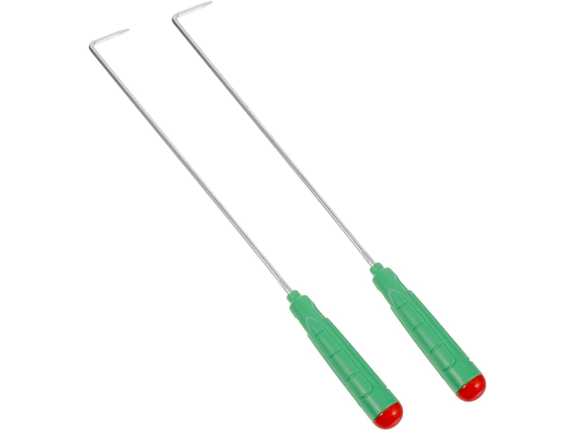 Ganchos para Fogueira Robustos e Portáteis, Feitos de Aço Inoxidável e Plástico, Kit de 2 Peças. Práticos Ganchos para CHABERLU