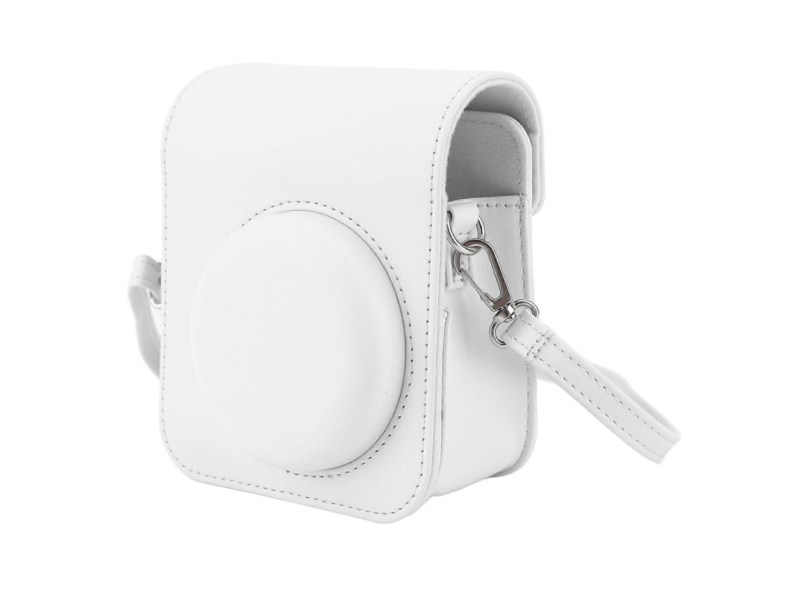 Bolsa Protetora para Mini Câmera Instantânea, Estojo de Pu com Alça de Ombro Ajustável para Câmera Fujifilm Instax Mini 12, Branca. TAISHENGDA