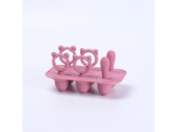 Forma De Gelado Para Bebé 6 Cavidades Em Silicone Com Palitos, Molde Para Leite Materno E Iogurte, Alívio Para Dentição Bordô Hexinyigjly