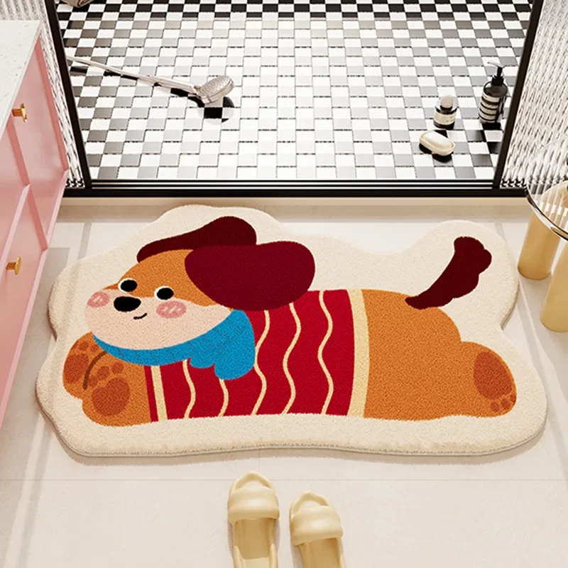 Tapete De Banheiro Com Desenho Animado Fofo (estilo 3, 60x90cm), Absorvente E Macio.