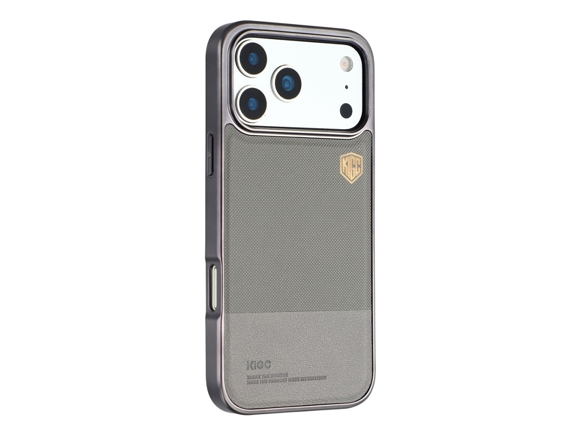 Capa Kigc Para Iphone 17 Pro Com Revestimento Eletrolítico Em Pc Tpu Pu - Cinza