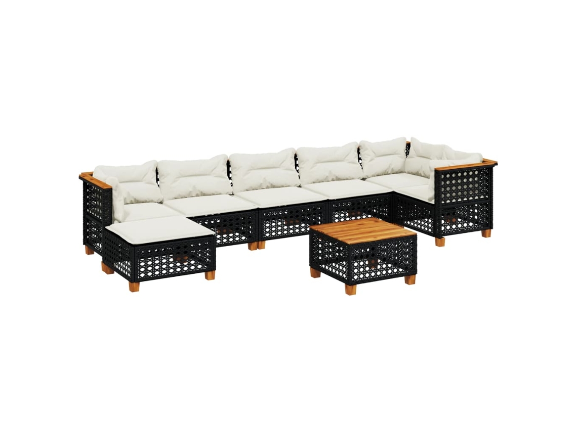 Garden Sofa Set, Garden Sofa Sets Vidaxl Preto Rattan / Vime (n/a)