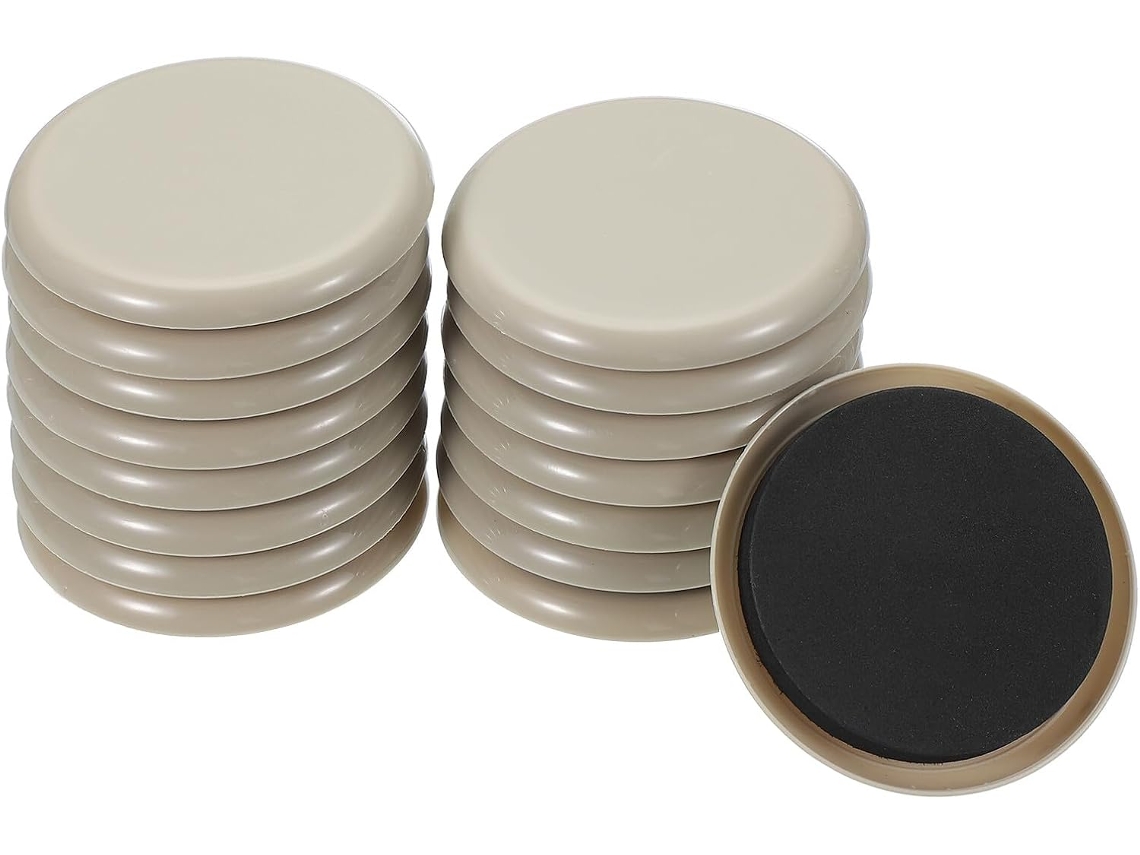 Jkapcyjfhf Deslizadores De Móveis 3, 5x 3, 5-polegadas, 8-almofadas Deslizantes Quadradas Para Móveis, Cáqui