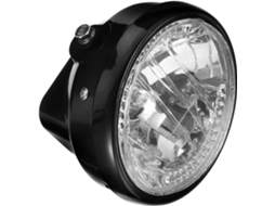 Farol De Motocicleta Vintage Em Led Com Função De Pisca-pisca Para Entusiastas, Em Abs Preto.