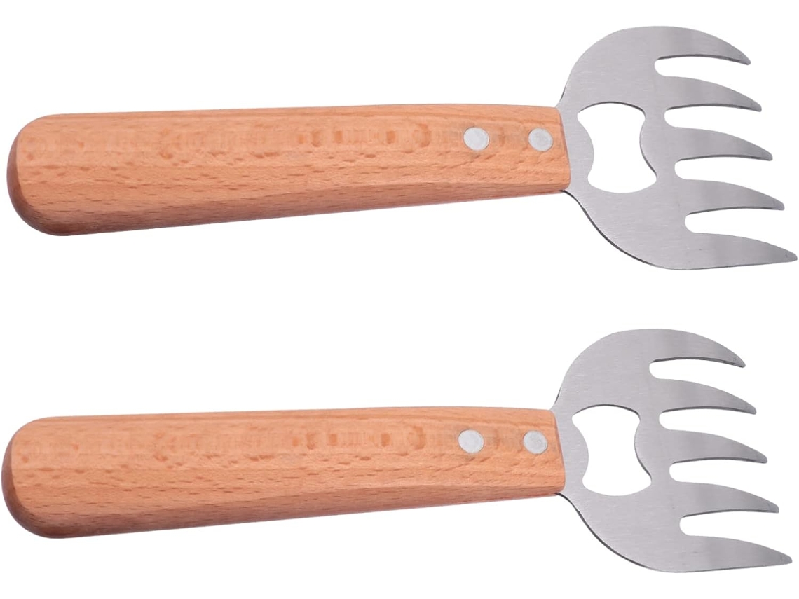 Conjunto De 2-garras Aço Inoxidável Para Carne, Para Churrasco E Cozinha, Com Cabo Ergonômico