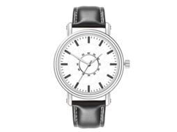 Reloj Casual Masculino De Cuero Artificial Pulsera Reloj De Cuarzo Hombre (negro+blanco)