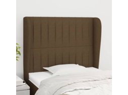 Cabeceira Cama C/ Abas Tecido 93x23x118/128 Cm Castanho-escuro